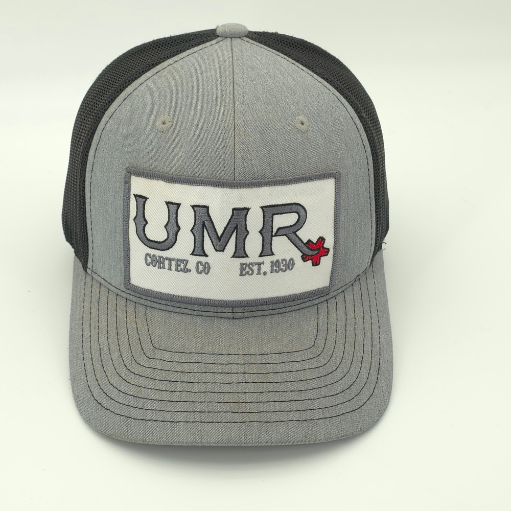 Ute Mountain Roundup PRCA Rodeo Hat Cap Mens Snap Back Gray Black Trucker UMR
